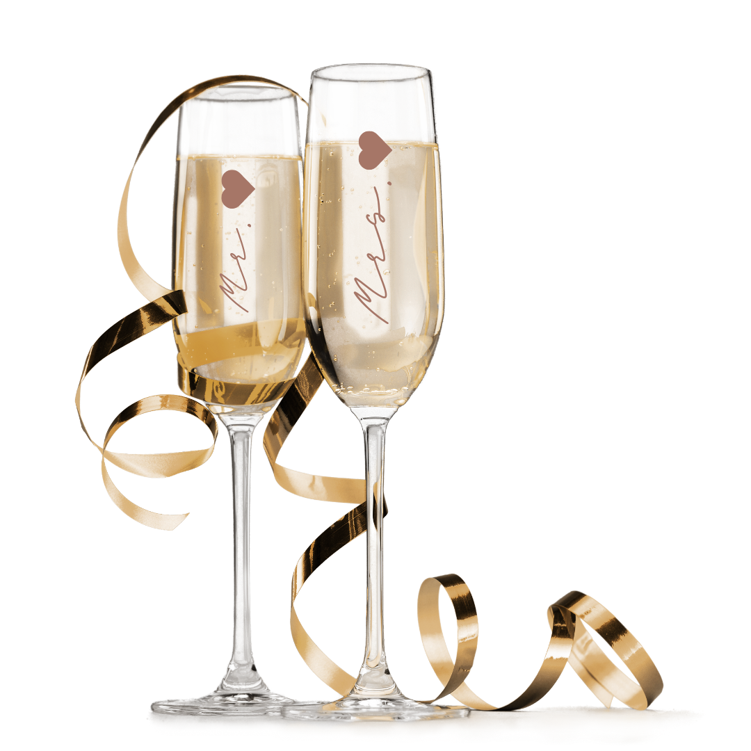 Personalizable labels for champagne glasses