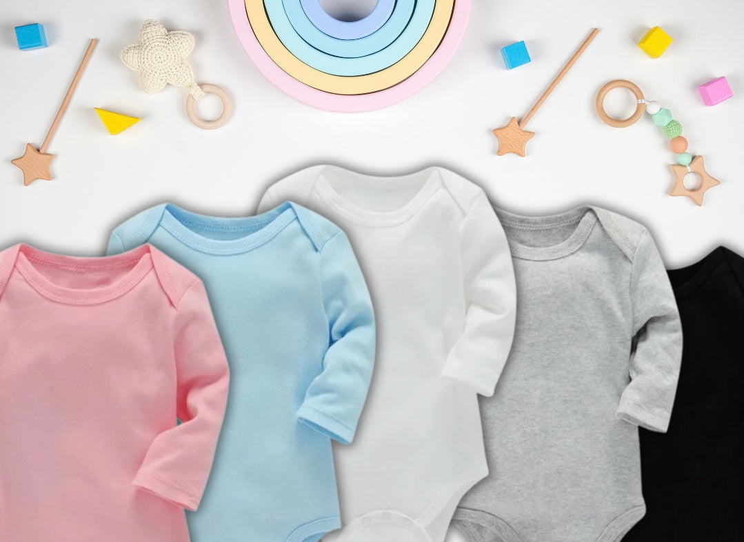 Personalizable baby bodysuit long sleeves