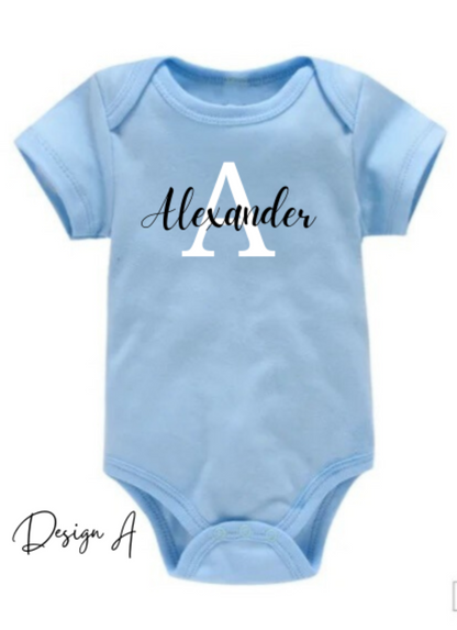 Personalizable baby bodysuit short sleeve