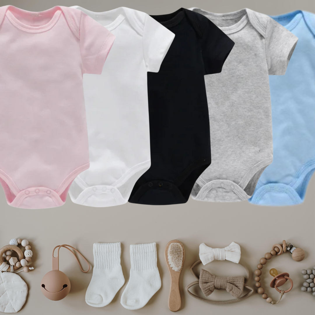 Personalizable baby bodysuit short sleeve