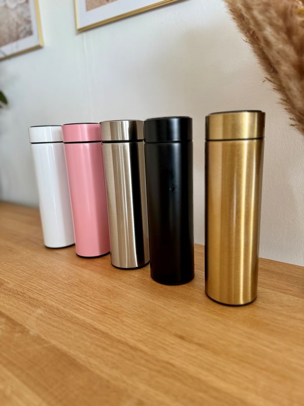 Bouteille thermos personnalisable avec affichage de la température