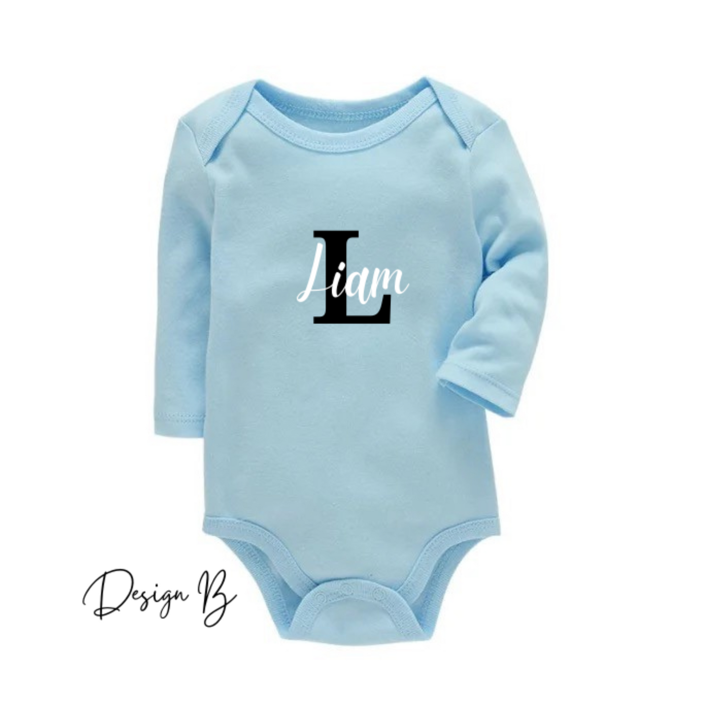 Personalizable baby bodysuit long sleeves