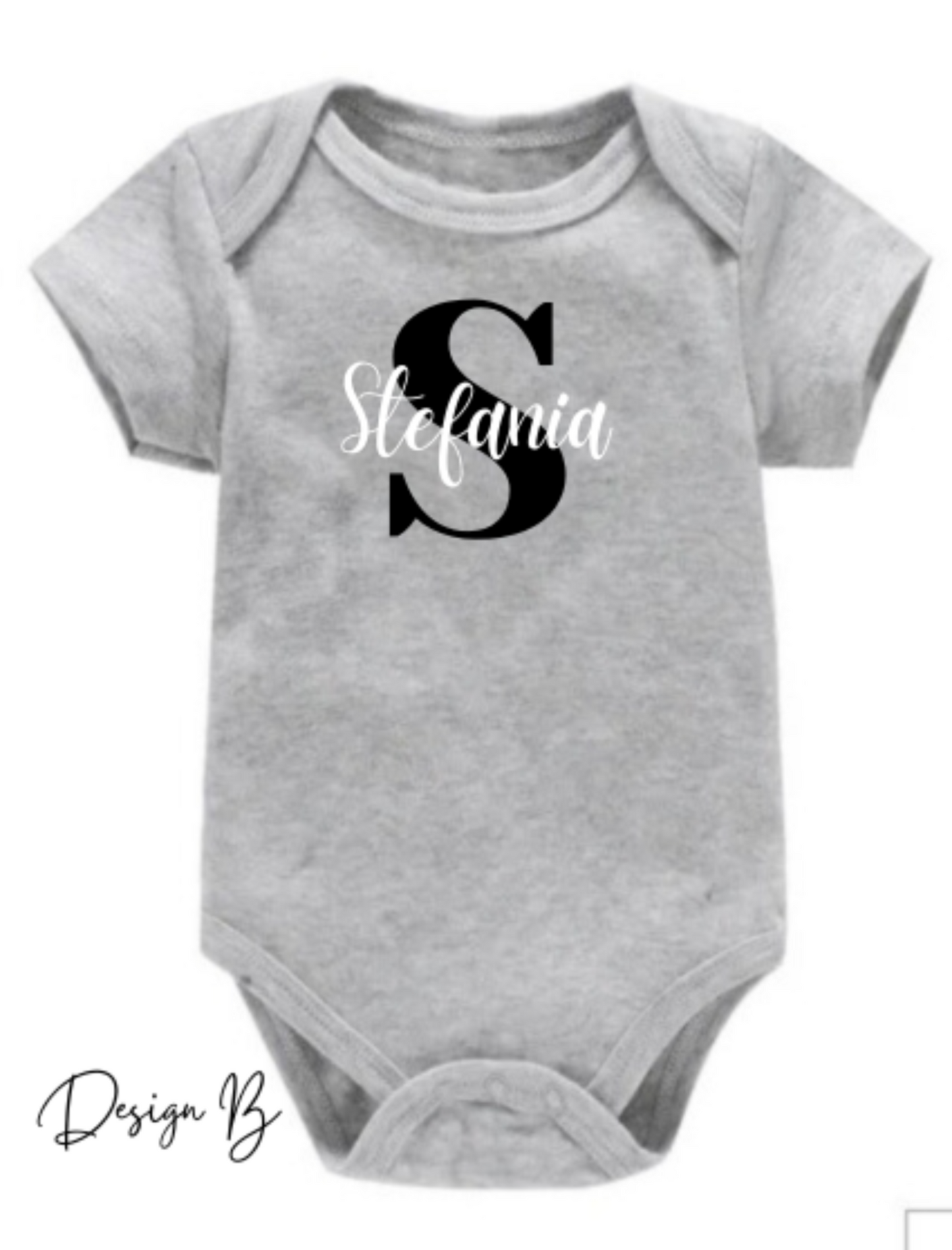 Personalizable baby bodysuit short sleeve