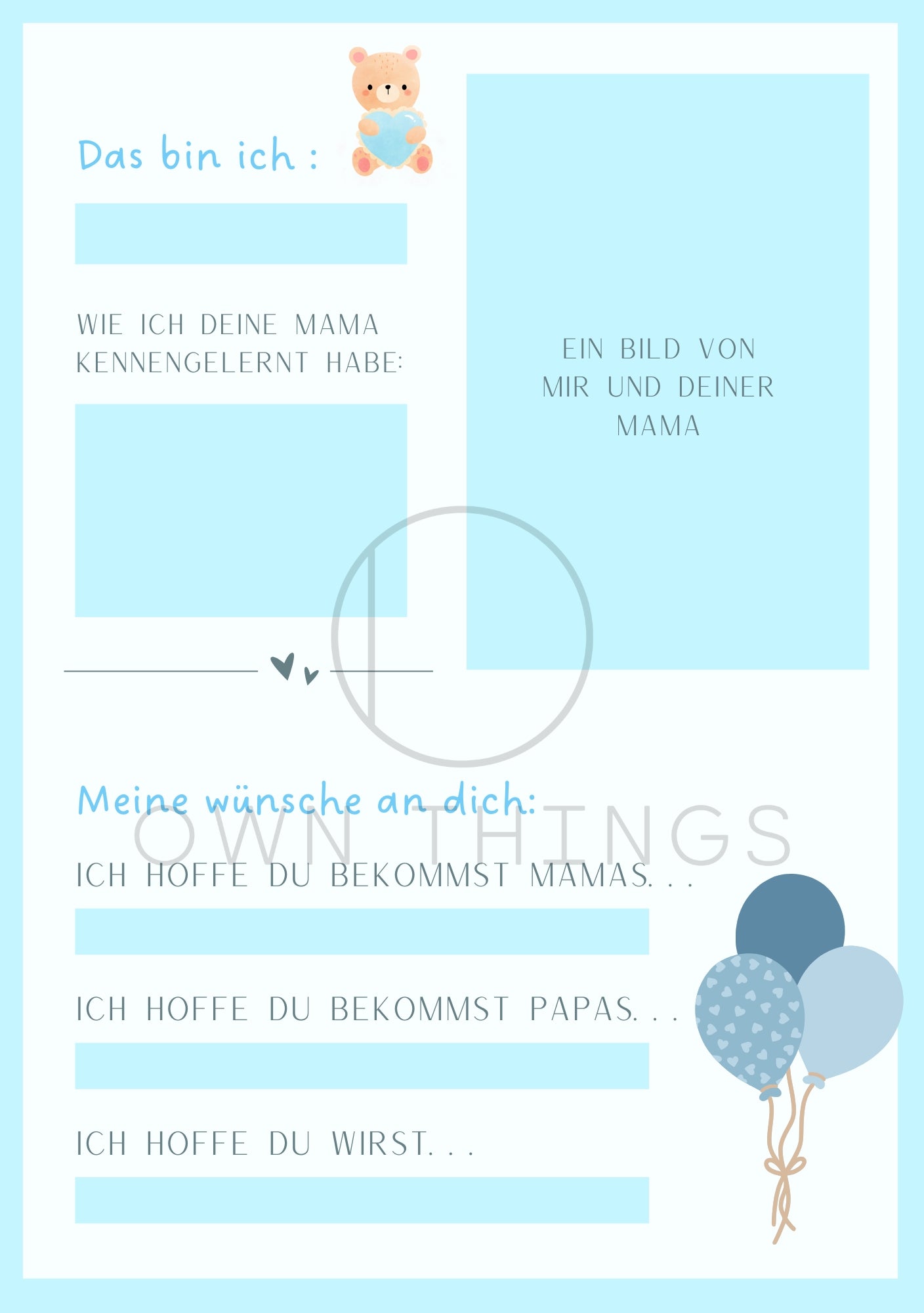 Babyparty Spiel blau