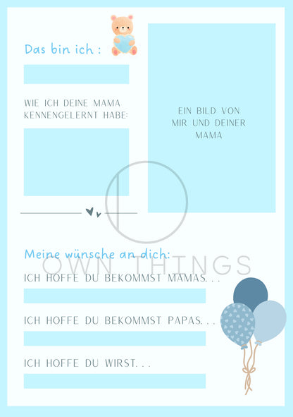 Babyparty Spiel blau